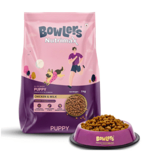 bowlers nutrimax puppy dry dog food | chicken & milk |3 kg | smooth digestion & healthy coat |